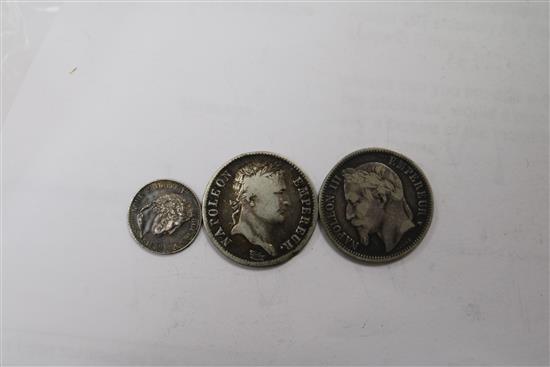 A small quantity of pre 1920 coins, foreign silver and an arab coin